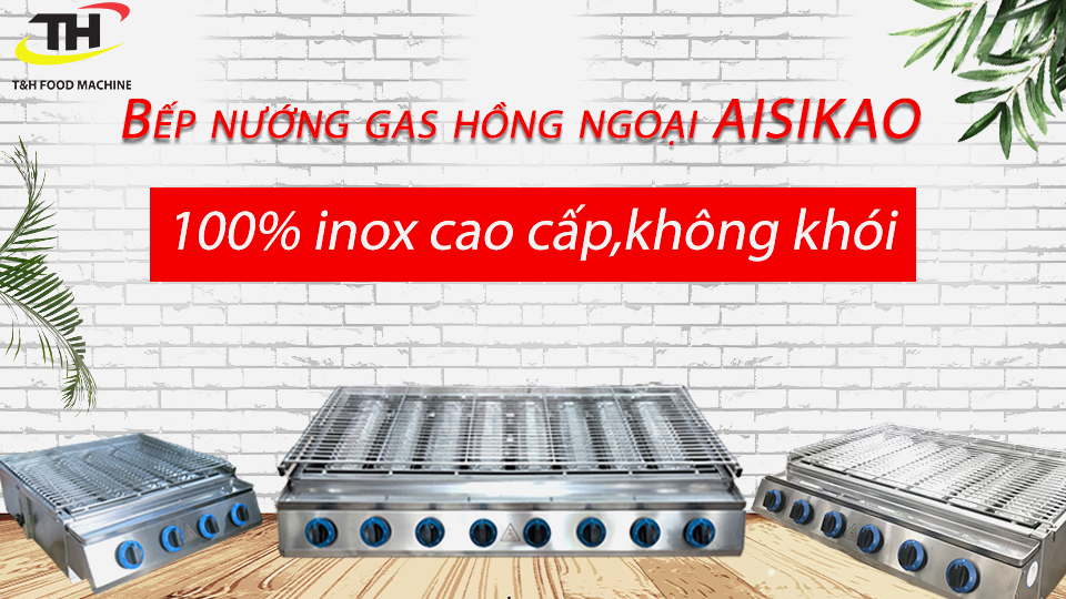 bếp nướng gas 4 họng đốt ngắn