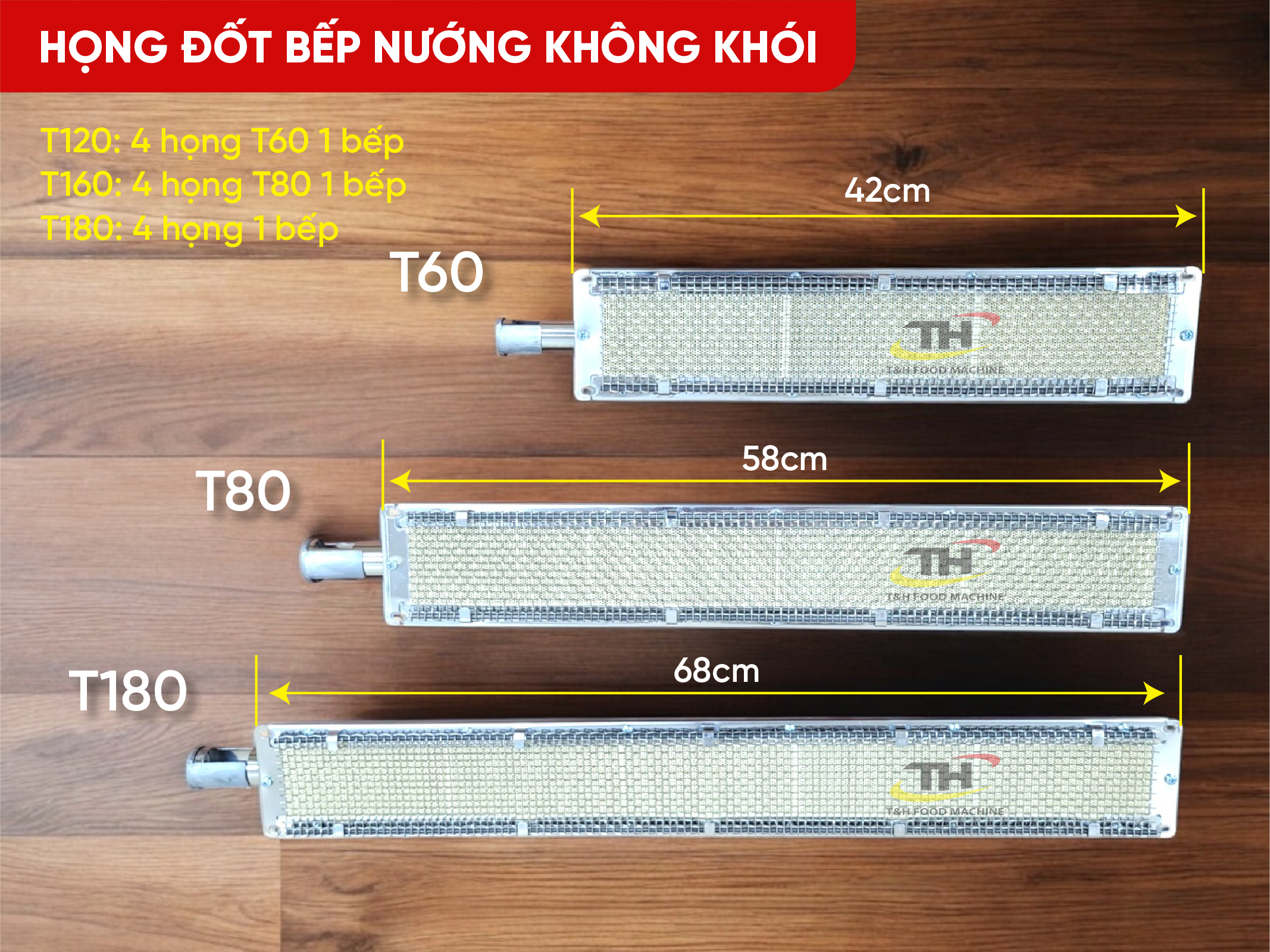 Họng đốt bếp nướng không khói T180