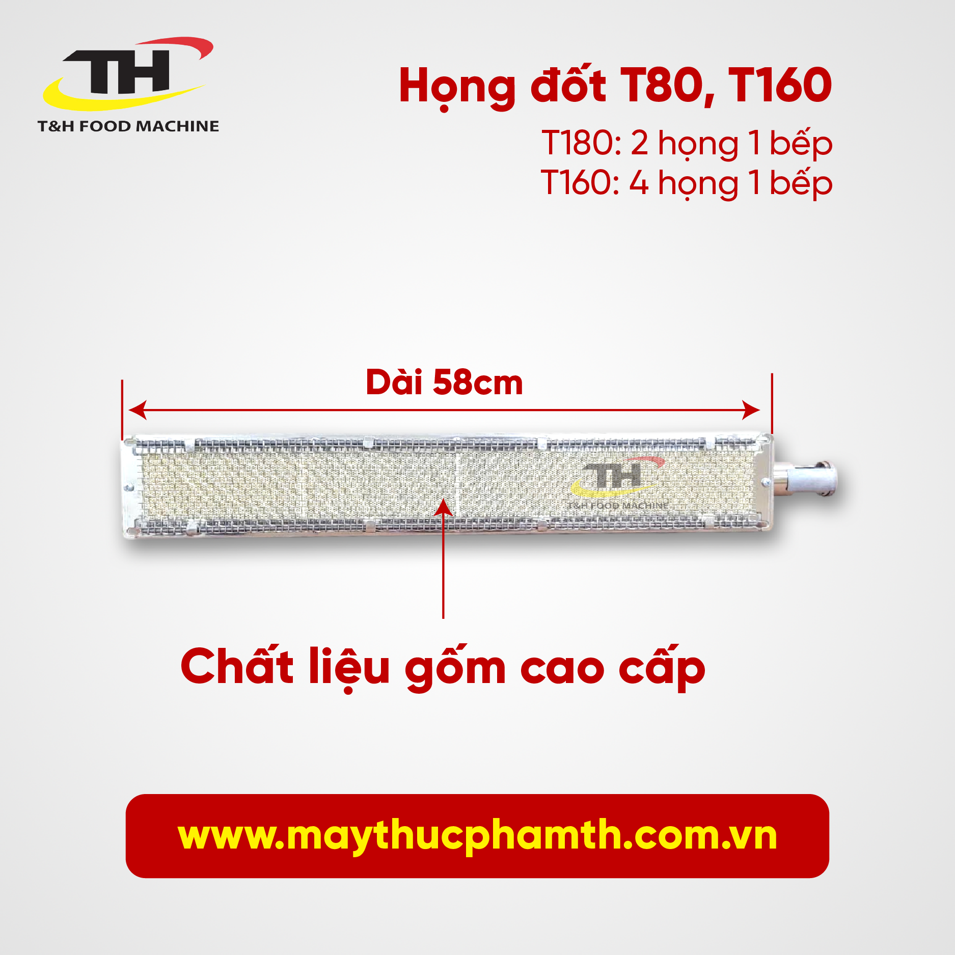 Họng Đốt Bếp Nướng Không Khói T80 Và T160