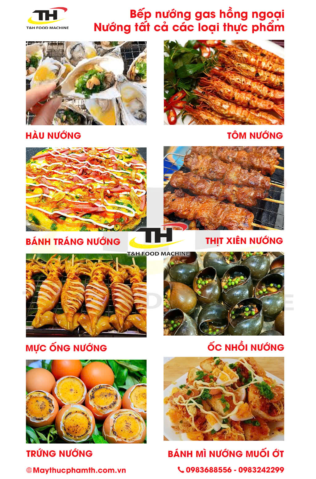 bếp nướng đa dạng sản phẩm