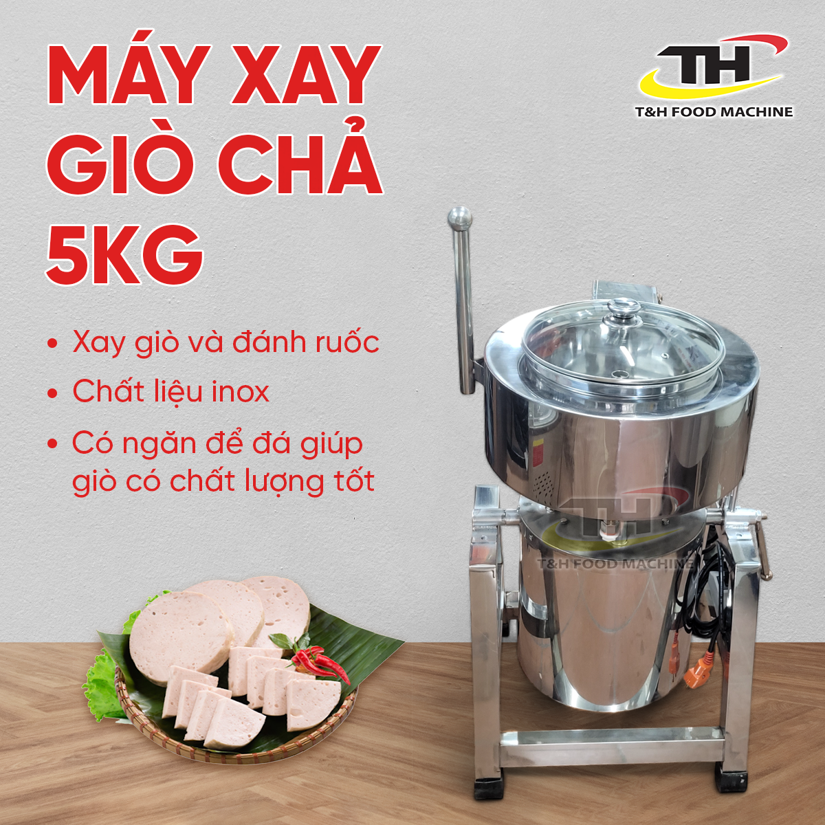 Máy Xay Giò Chả Và Đánh Ruốc 5Kg